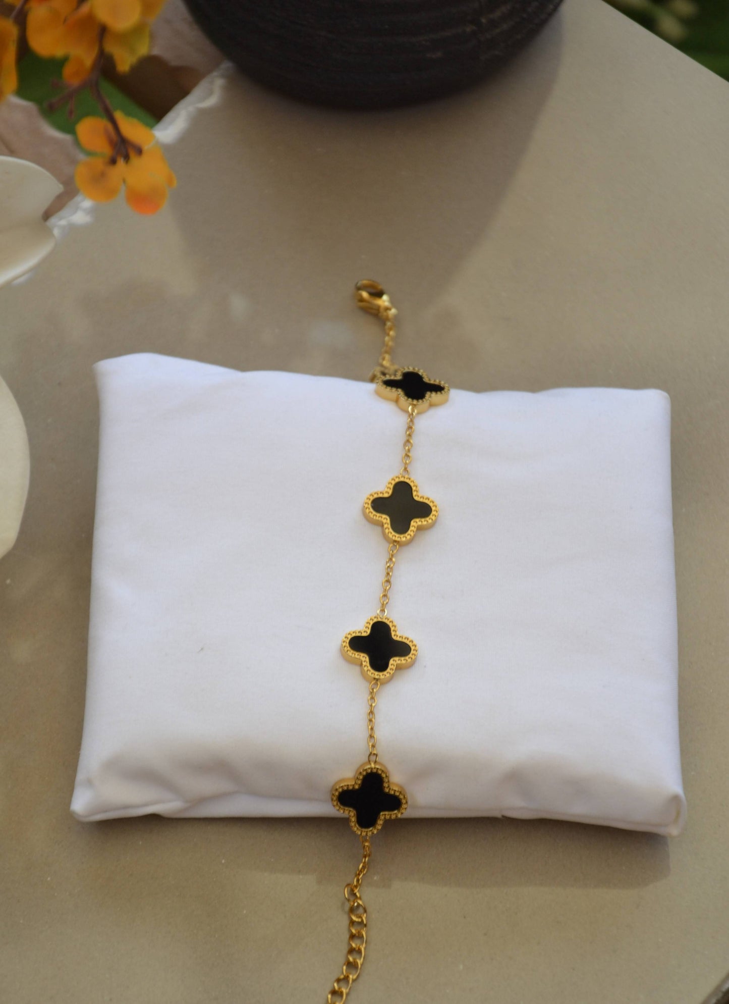 Midnight Clover Bracelet