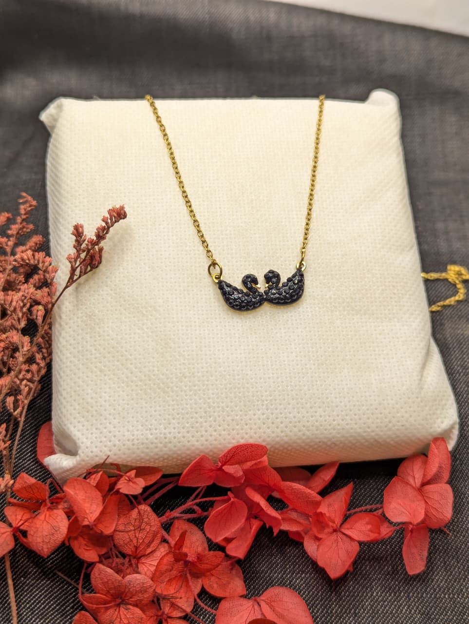 Midnight Swan Duo Necklace
