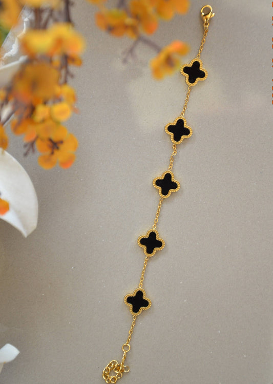 Midnight Clover Bracelet