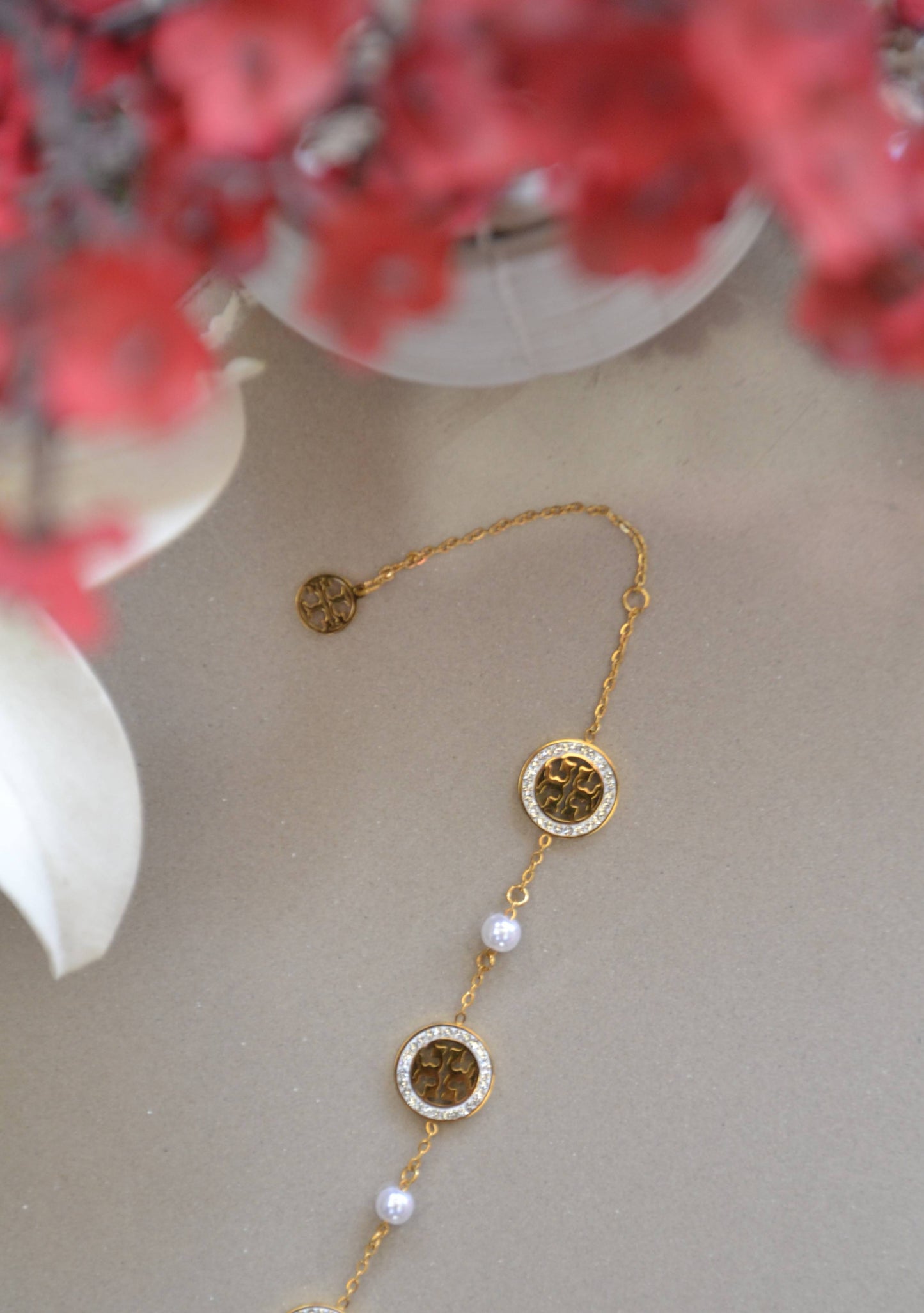 Stainless Steel Pearl Motif Bracelet