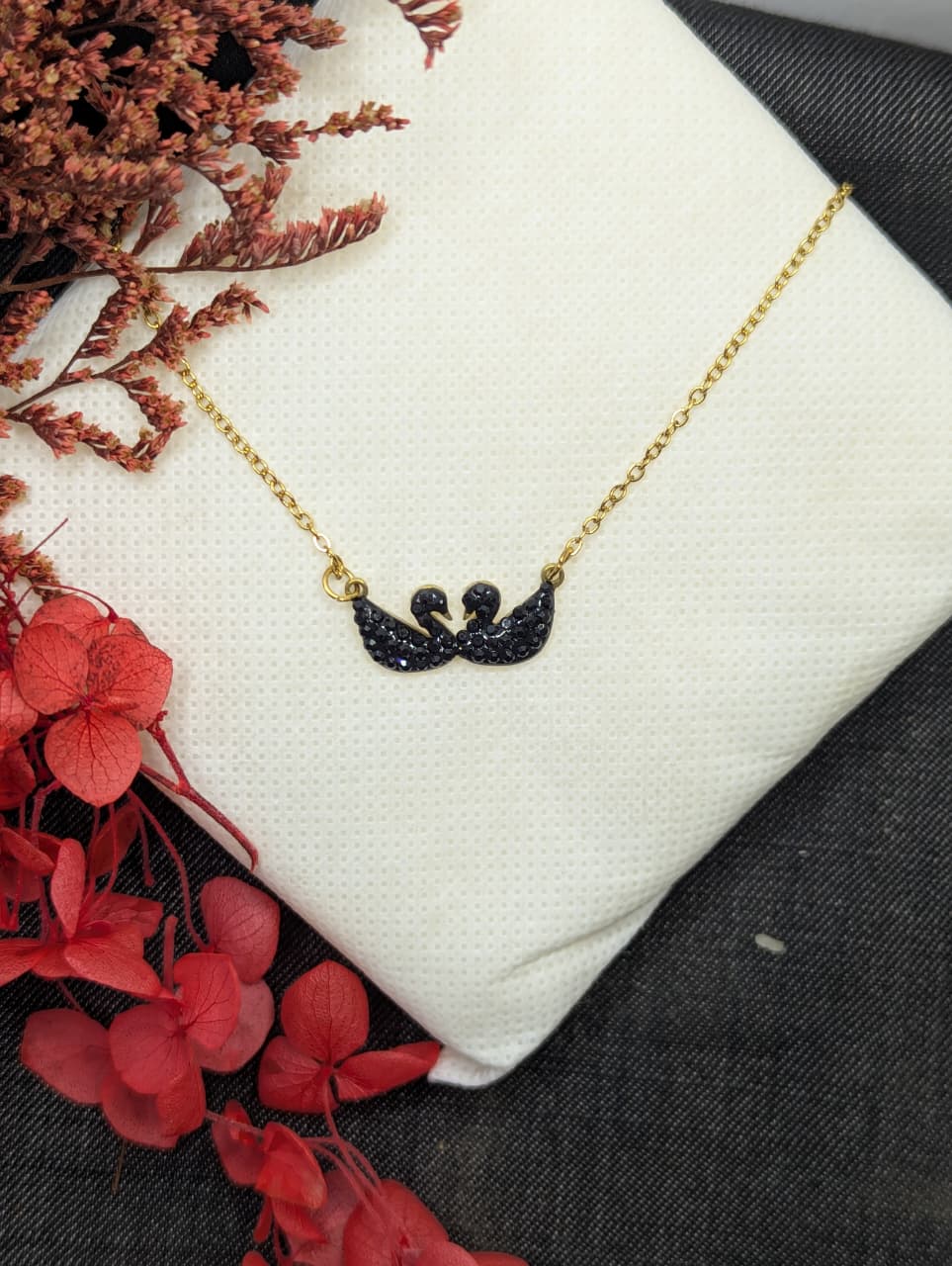 Midnight Swan Duo Necklace